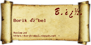 Borik Ábel névjegykártya